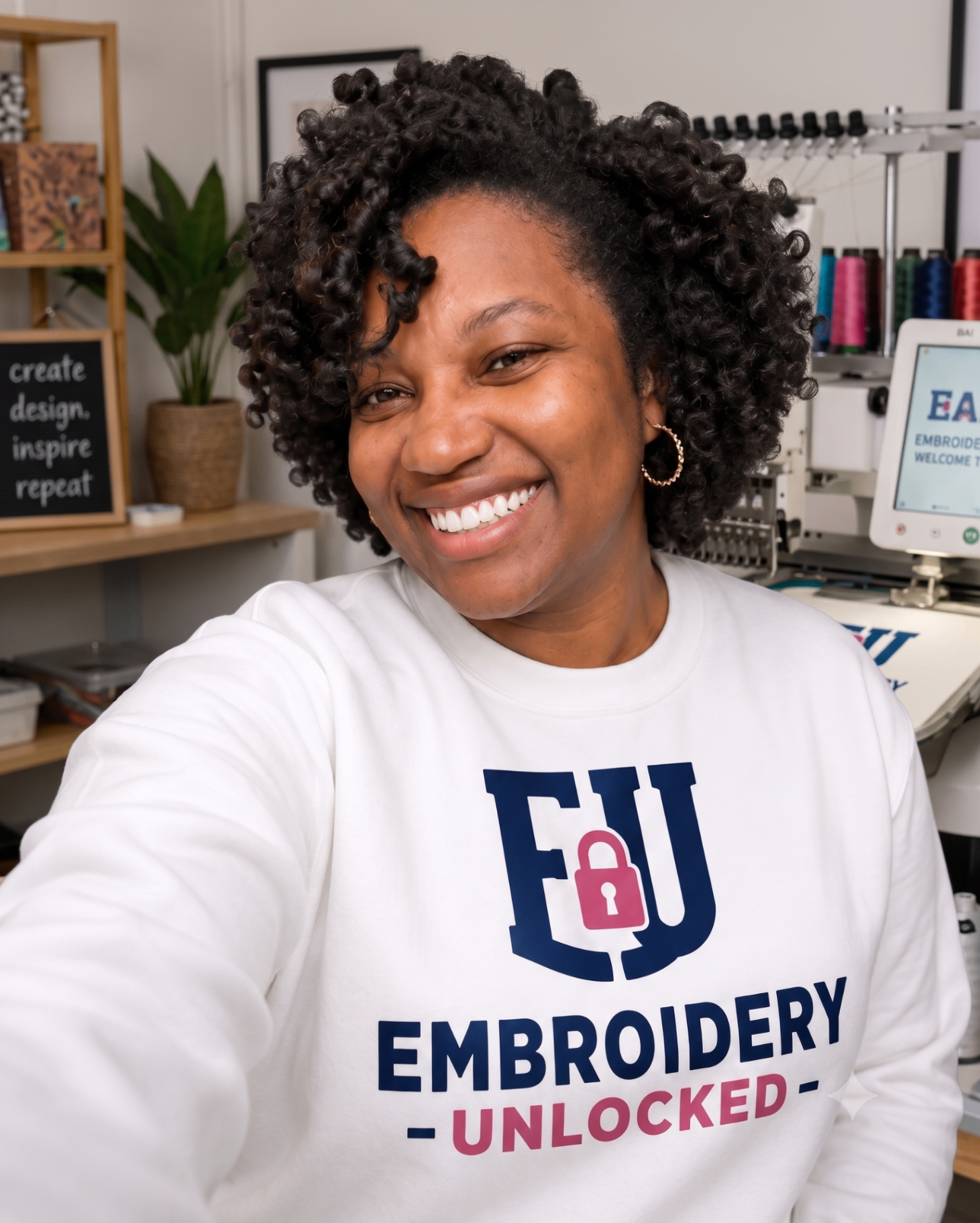 Portrait of Clementine Jones, founder of Senoj Custom Threads